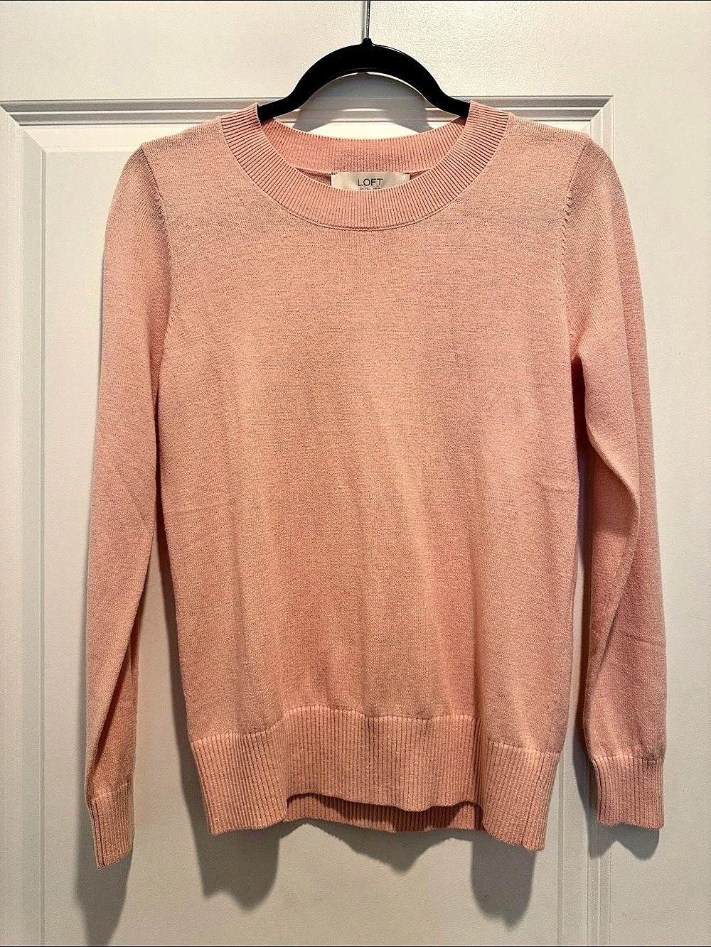 LOFT Crew Neck Sweater in Pink